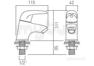 Vado Brassware -  Vado Basin Pillar Taps Deck Mounted Mag-106-c/p