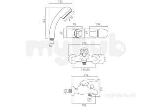 Vado Brassware -  Exposed B/shower Mixer Single Lvr W/mntd Plus