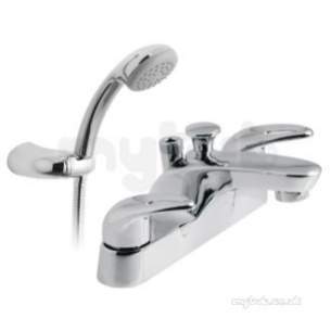 Vado Brassware -  2 Hole Bath Shower Mixer Deck Mounted Plus