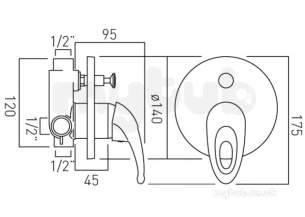 Vado Brassware -  Magma Concealed Shower Valve Plus Diverter