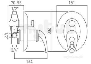 Vado Brassware -  Magma Concealed Thermo Shower Valve Plus