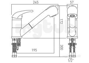 Vado Brassware -  Magma Mono Sink Mixer Single Lever Deck