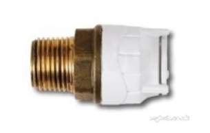 Polypipe Polyplumb Polyfit -  15mm X 1/2 Inch Malebspt Adapt Brass Bdy Wht 10