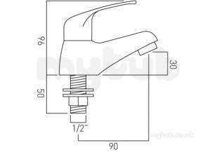 Vado Brassware -  Basin Pillar Taps Deck Mounted Mat-106-c/p