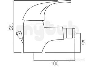 Vado Brassware -  Mono Bidet Mixer Single Lever Deck Mtd Plus Mat-110-c/p