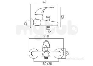 Vado Brassware -  Expd B/shower Mixer Single Lever W/mtd W/o