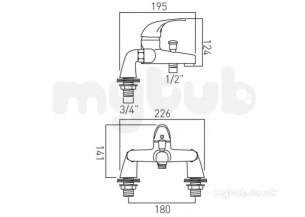 Vado Brassware -  Expsd B/shower Mixer Single Lever Pillar Mtd