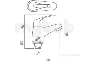 Vado Brassware -  Vado Bath Pillar Taps Deck Mounted Mat-136-c/p