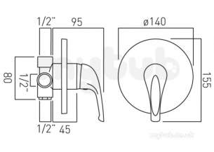 Vado Brassware -  Matrix Conc Shower Val Single Lever W/mntd