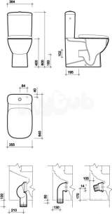Twyford Moda Sanitaryware -  Moda Rimfree Close Coupled Toilet Pan Flushwise Md1145wh