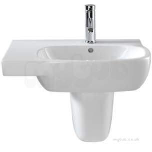 Twyford Moda Sanitaryware -  Moda Offset Washbasin 650x460 Left Hand 1 Tap With Total Install System Md4411wh
