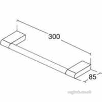 Ideal Standard Sottini Sundries -  Ideal Standard Santorini T/rail 300mm Chrome