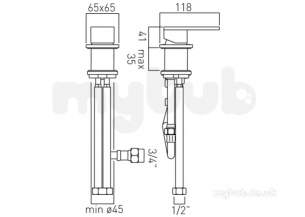 Vado Brassware -  Valve For Use With Bath Filler Waste Plus