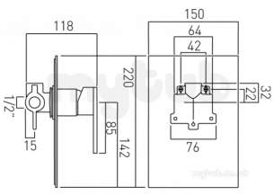 Vado Brassware -  Notion Conc Shower Valve Single Lever