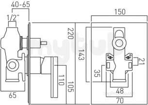 Vado Brassware -  Notion Conc Shower Valve Plus Diverter Sgl