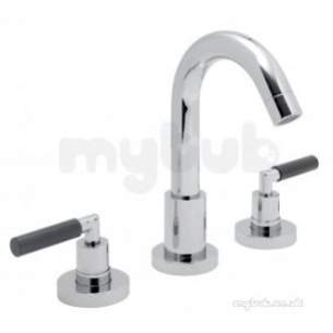 Vado Brassware -  Vado 3 Hole Basin Mixer Deck Mounted Wth Nua-101-c/blk