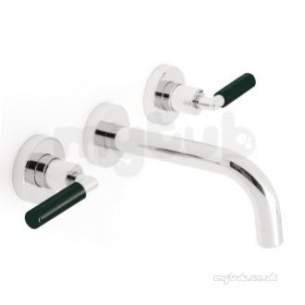 Vado Brassware -  Vado 3 Hole Basin Mixer With 200mm Spout Nua-109l-c/blk