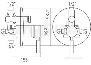 Vado Brassware -  Nuance Concealed Thermo Shower Valve Plus Nua-147t-c/blk