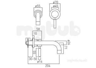 Vado Brassware -  2 Hole Basin Mixer Single Lever W/mountd Ori-109s-c/p
