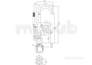 Vado Brassware -  Bath Shower Mixer Plus Shower Kit Single Levr