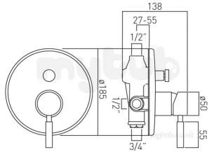 Vado Brassware -  Origins Concealed Shower Valve Plus Diverter