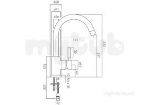 Vado Brassware -  Origins Mono Sink Mixer Single Lvr Deck Mount Plus