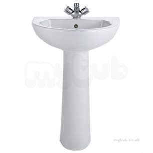 Twyford Mid Market Ware -  Option Washbasin 550x450 1 Tap Ot4211wh