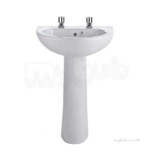 Twyford Mid Market Ware -  Option Washbasin 550x450 2 Tap Ot4212wh