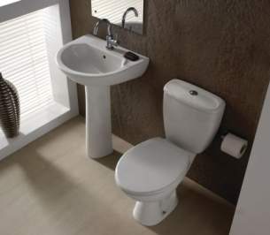Twyford Packs -  Twyford Option 2 Tap Hole 4 Piece Pack And Seat White