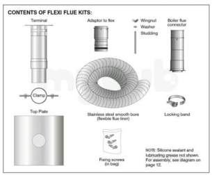 Grant Uk Oil Boilers -  Gfkit10/100 Grey Orange System Smooth Bore 10m Flexible Flue Kit For Boiler Up To 46 Kw
