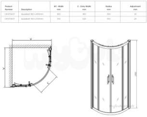 Shower Enclosures -  Outfit Quadrant 800x800mm Of4700cp