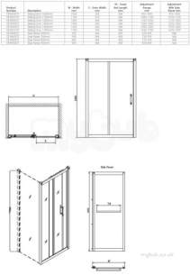 Shower Enclosures -  Outfit Sliding Door 1700mm Left Hand Or Right Hand Of0501cp
