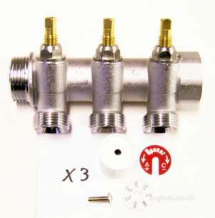 Uponor Underfloor Heating -  Unipipe 3 Port L-shaped Manifold 1in