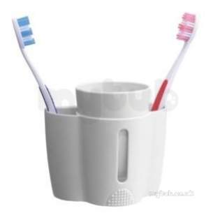 Croydex Bathroom Accessories -  B-smart Tooth Brush Holder And Cup Pa111822