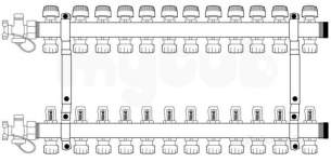 Underfloor Heating Manifolds and Ancillaries -  Polypipe 15mm X 12 Port Ufh Manifold