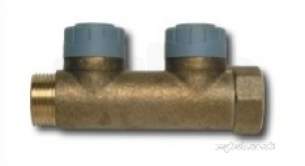 Underfloor Heating Manifolds and Ancillaries -  P/plumb Brass 2-port Manifold 15x3/4