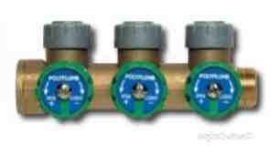 Underfloor Heating Manifolds and Ancillaries -  P/plumb Brass 3-port Valve Manifold 15x3/4