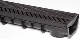 Gullys and Channel Drainage -  Load Class A15 Channel Drain With Plastic Grate Slotted Pcd100
