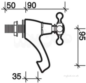 Twyford Traditional Brassware -  Persuasions 1/2 Pillar Taps Pe5205cp