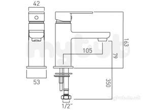 Vado Brassware -  Mono Basin Mixer Single Lever Deck Mnted Pha-100/sb-c/p