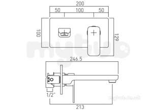 Vado Brassware -  2 Hole Basin Mixer Single Lever W/m Plus Pha-109s-c/p