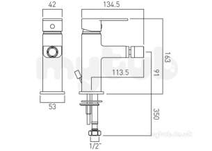 Vado Brassware -  Mono Bidet Mixer Single Lever Deck Mount Plus Pha-110-c/p