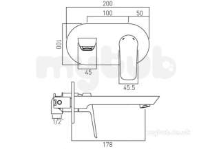 Vado Brassware -  2 Hole Basing Mixer Single Lever W/m