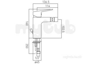 Vado Brassware -  Mono Bidet Mixer Single Lever Deck Mount Plus Pho-110-c/p