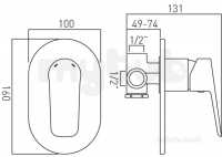 Vado Brassware -  Photon Conc Shower Valve Single Lever W/m