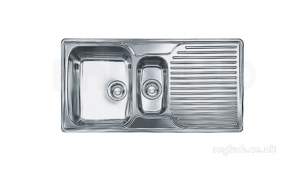 Sissons Stainless Steel Sinks -  Franke Arx651-p Left Hand Inset 1.5b Sink Ss