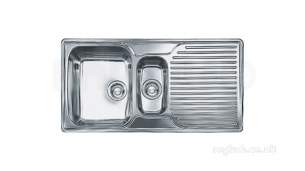 Sissons Stainless Steel Sinks -  Franke Arx651-p Right Hand Inset 1.5b Sink Ss