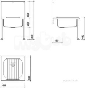 Twyford Stainless Steel -  Floor Standing Bucket Sink Ps4044ss
