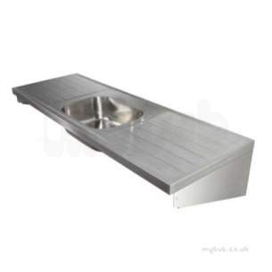 Twyford Stainless Steel -  1800 Sink Single Central Bowl And Double Drainer 0t Htm64 St B Ps4152ss