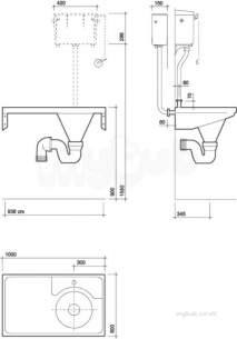 Twyford Stainless Steel -  1000 Disposal Hopper And Worktop Back Inlet Left Hand Drainer Htm64 Duh Ps8102ss